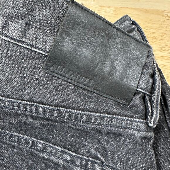 AllSaints NWT Switch Raw Hem Denim Shorts Washed Black Men's Size 31 Zip Fly - Picture 4 of 10